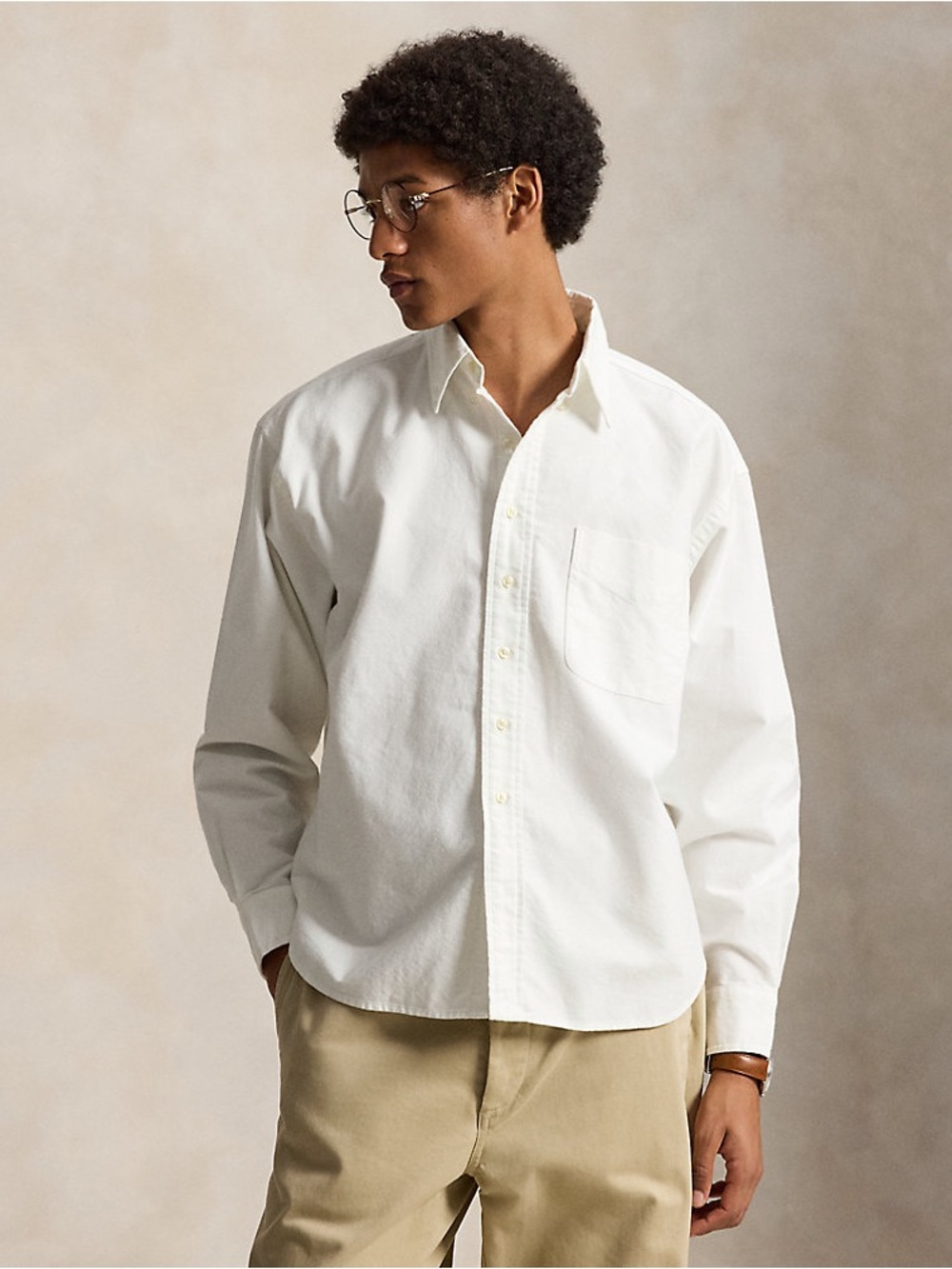 Ralph Lauren White Long-Sleeve Button-Down Shirt